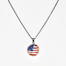 custom stainless steel USA patriotic flag necklace