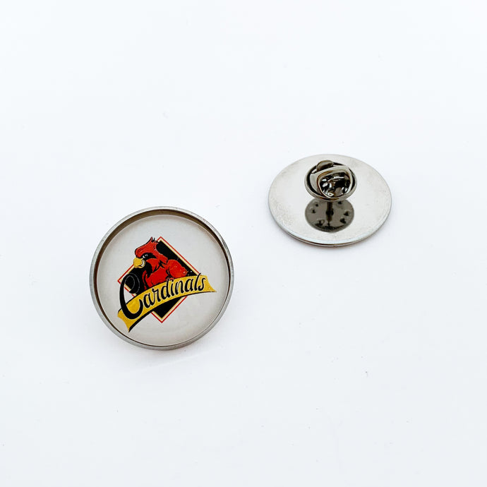 custom stainless steel Four Oaks Cardinals brooch pin