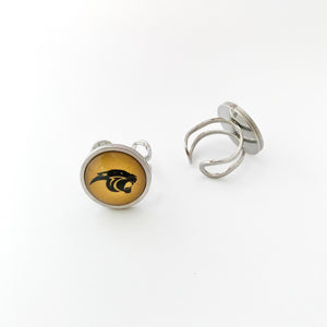 custom stainless steel Plano east panthers statement ring