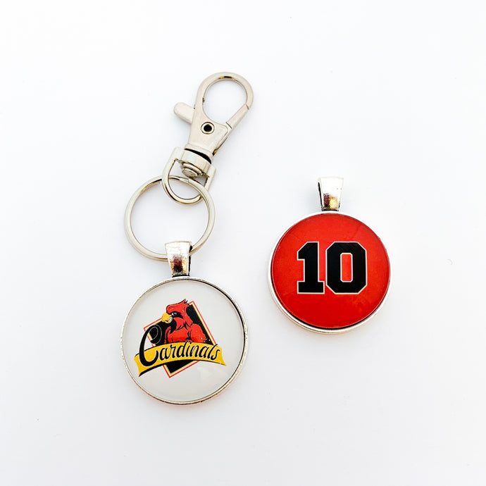 custom personalized Four Oaks Cardinals keychain
