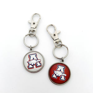 custom stainless steel Allen Eagles high school logo keychains with swivel clip