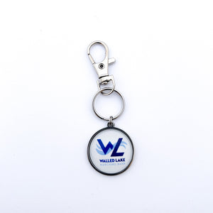 custom stainless steel walled lake marching band keychain with swivel clip