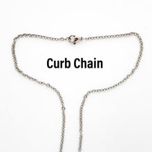 stainless steel curb chain with lobster clasp