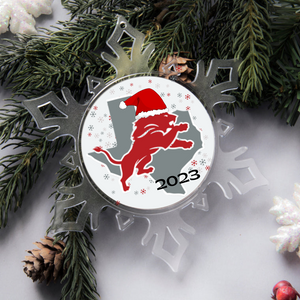 Ponder high school lions acrylic snowflak ornament