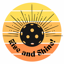 yellow and orange pickleball rise and shine graphic clip art