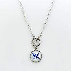 custom stainless steel walled lake marching band toggle necklace