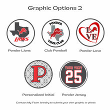 various Ponder high school lions logos and graphics