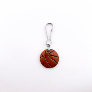 ceramic basketball zipper pull