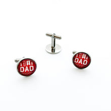 custom stainless steel No 1 dad cuff links in red
