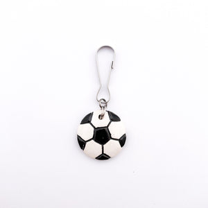ceramic soccer ball zipper pull
