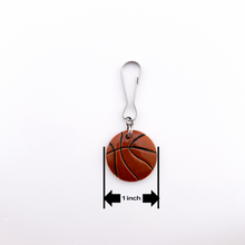 1-inch ceramic basketball zipper pull
