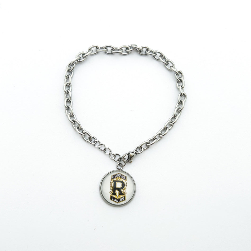 custom stainless steel Painsville Riverside high school charm bracelet