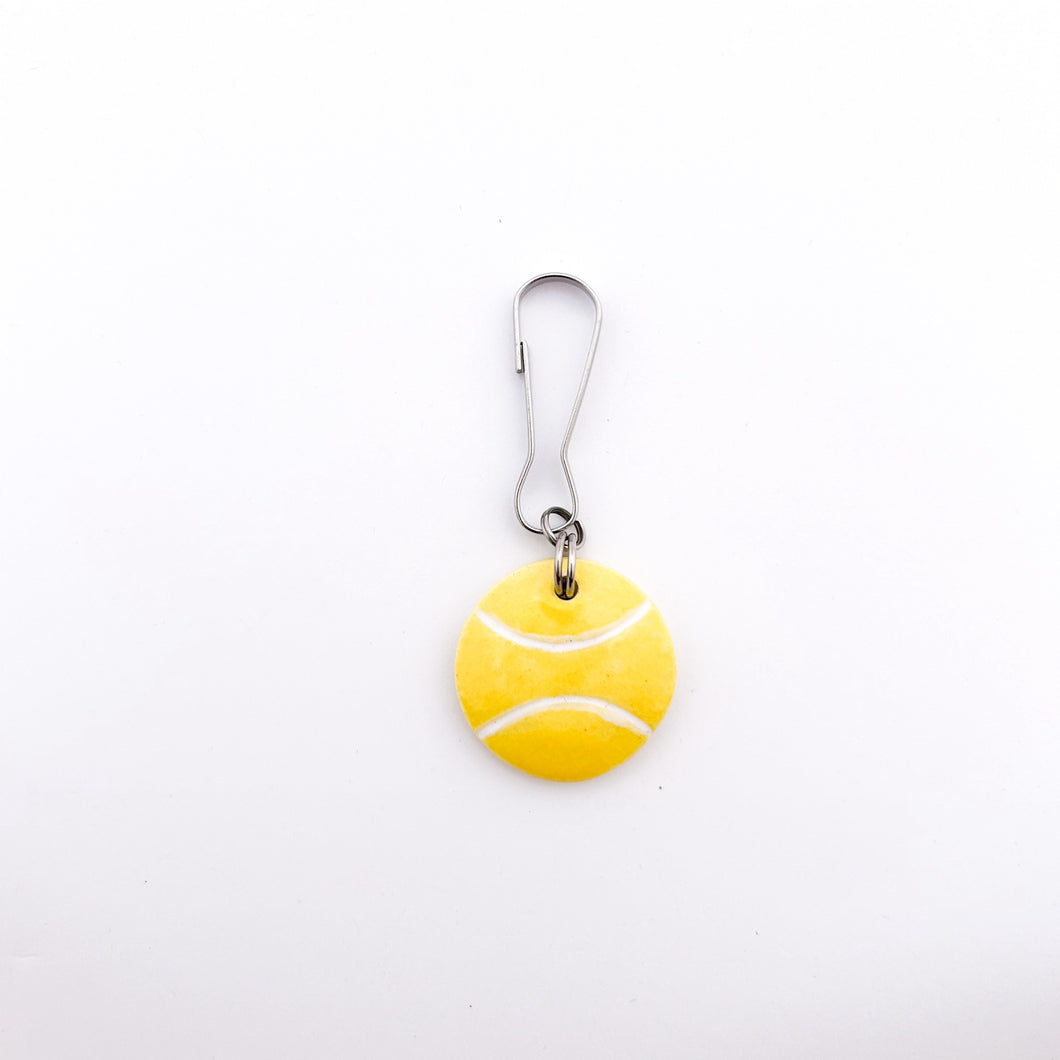 ceramic tennis ball zipper pull