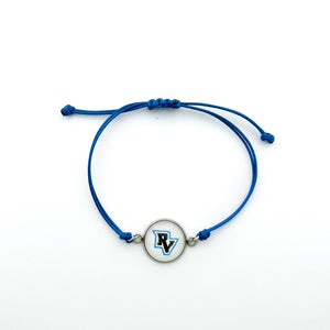 custom River Valley Panthers adjustable cord bracelet in blue