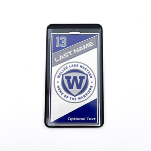 custom personalized walled lake western warriors luggage bag tag