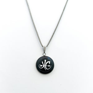 custom stainless steel XC cross country necklace in black