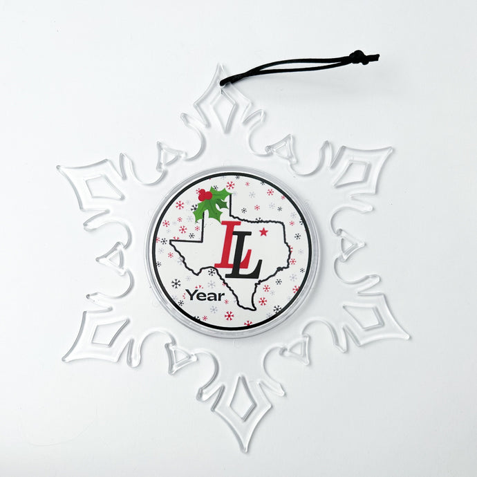 Custom Lovejoy leopards acrylic snowflake ornament 
