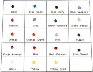 4mm Swarovski crystal bicone beads color chart