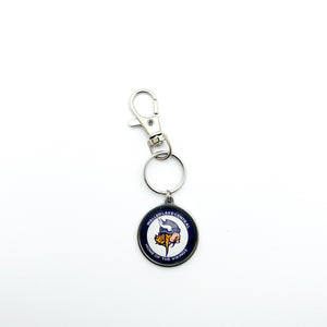 custom stainless steel walled lake central vikings  keychain with swivel clip