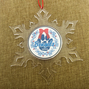 custom Blaine Bengals acrylic photo snowflake ornament
