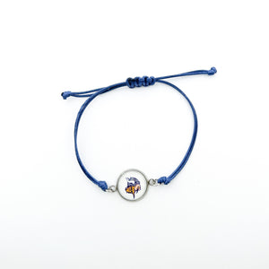 custom walled lake central vikings adjustable blue cord bracelet
