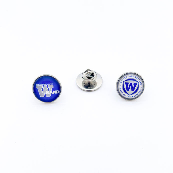 custom stainless steel walled lake western band lapel pins