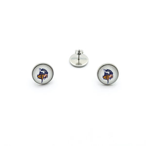 custom stainless steel walled lake central vikings stud earrings