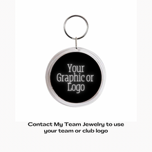 custom personalized acrylic photo keychain in your choice of graphic or logo