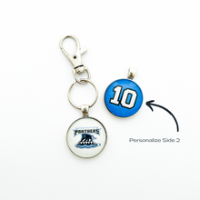 personalized River Valley panthers high school two sided keychain with swivel clip
