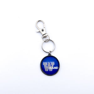custom stainless steel walled lake western band keychain with swivel clip