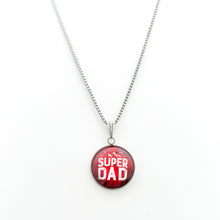 custom stainless steel Super Dad necklace in red