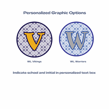 personalized initial graphic clip art in yellow blue and grey