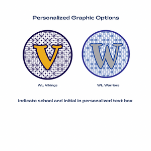 initial clip art graphics in blue gold and grey