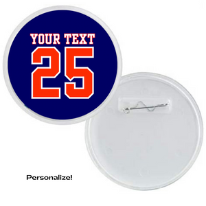 Personalized sports jersey acrylic photo button