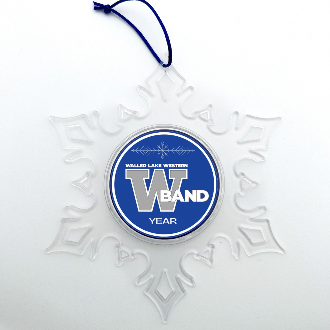 custom walled lake marching band acrylic snowflake photo ornament