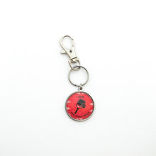 stainless steel keychain with swivel clip and red pickleball I Dink graphic