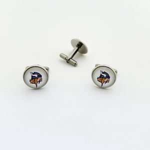 custom stainless steel walled lake central vikings cuff links