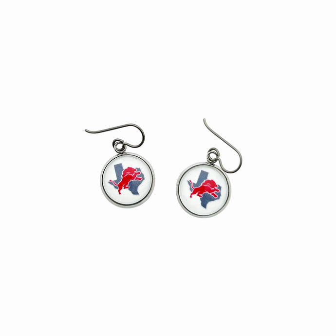custom stainless steel Ponder high school drop earrings