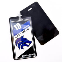 custom personalized plano west luggage bag tag with number 18 and basketball