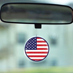 custom vintage American flag acrylic disc rear view mirror accessory