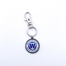 custom stainless steel walled lake western keychain with swivel clip