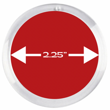 custom acrylic disc ornament measuring 2.25" in diameter