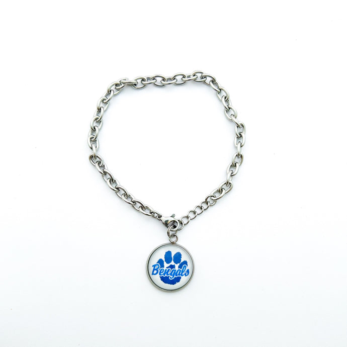 custom stainless steel Blaine Bengals curb chain charm bracelet