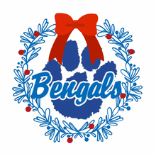 holiday Christmas wreath inspired Blaine Bengals graphic