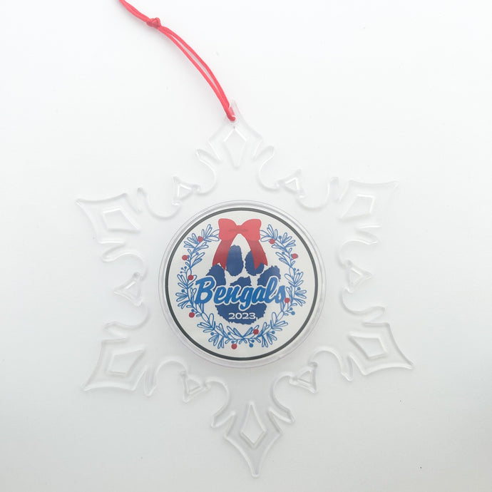 custom Blaine Bengals acrylic snowflake ornament