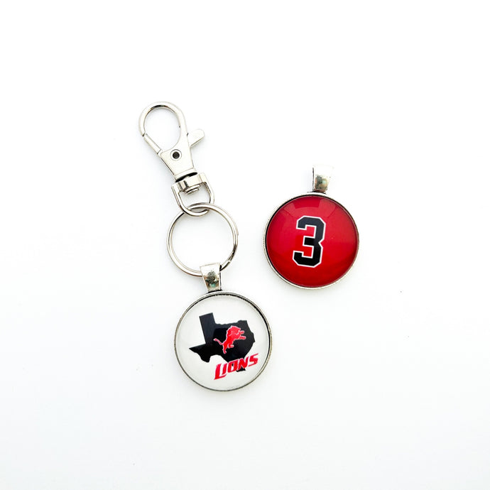 personalized Ponder high school lions keychain