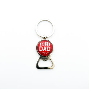 custom No 1 dad keychain bottle opener in red