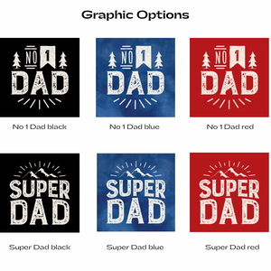 No 1 Dad and Super Dad graphics in black blue and red