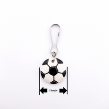 1-inch ceramic soccer ball zipper pull