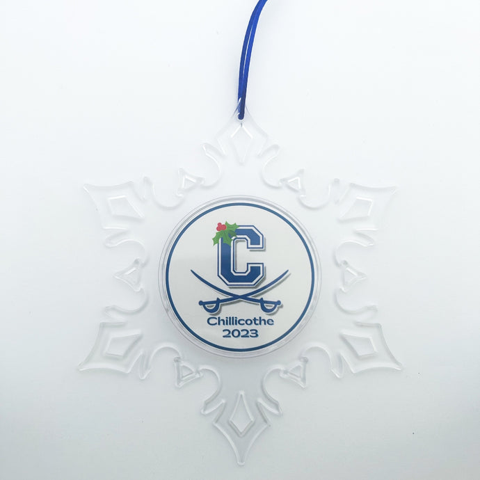 custom Chillicothe high school acrylic snowflake ornament